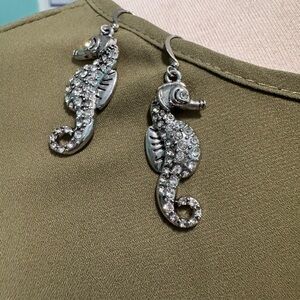Elegant Silver Seahorse Earrings